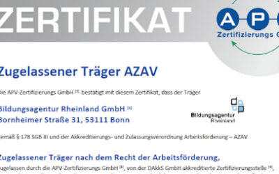 Erfolgreiches QM-Audit zur Aufrechterhaltung der Zertifizierung nach AZAV!